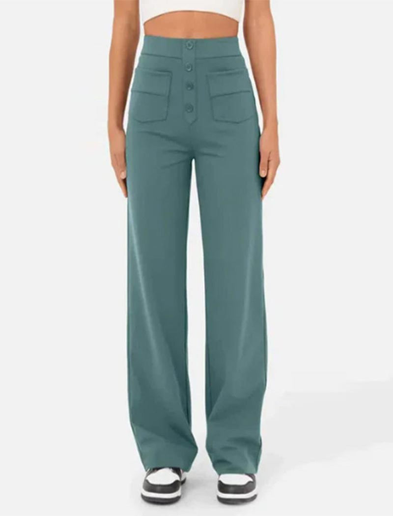 High-Rise Buttoned Pants