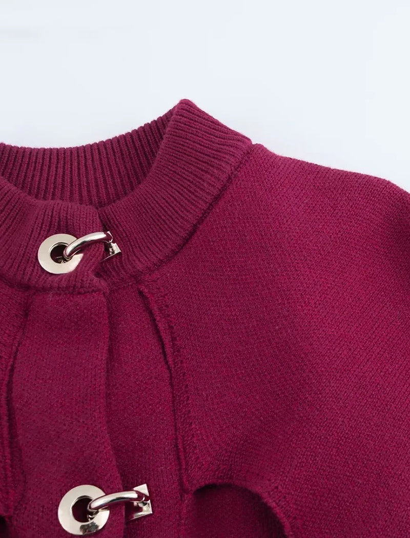 Cape Style Knit Coat