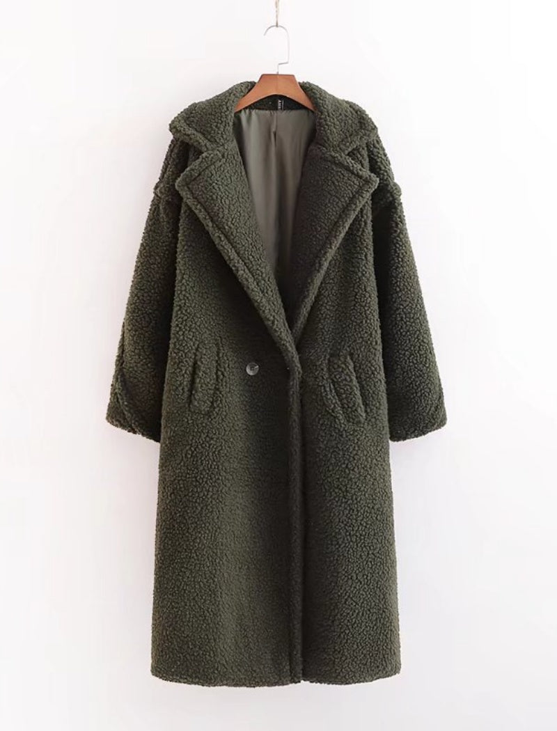 Teddy Coat with Notched Lapels