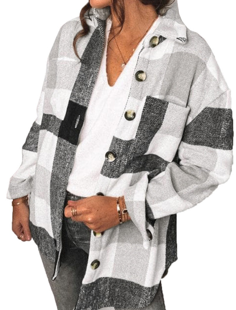 Plaid Button-Down Jacket