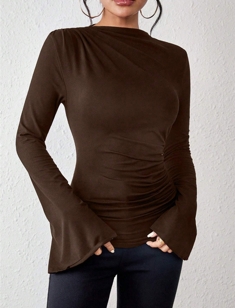Ruched Bell Sleeve Top