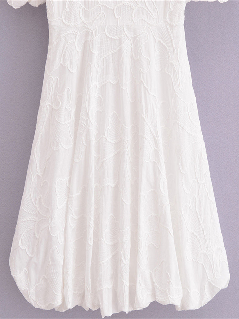 Floral Puff Sleeve Smocked Mini Dress