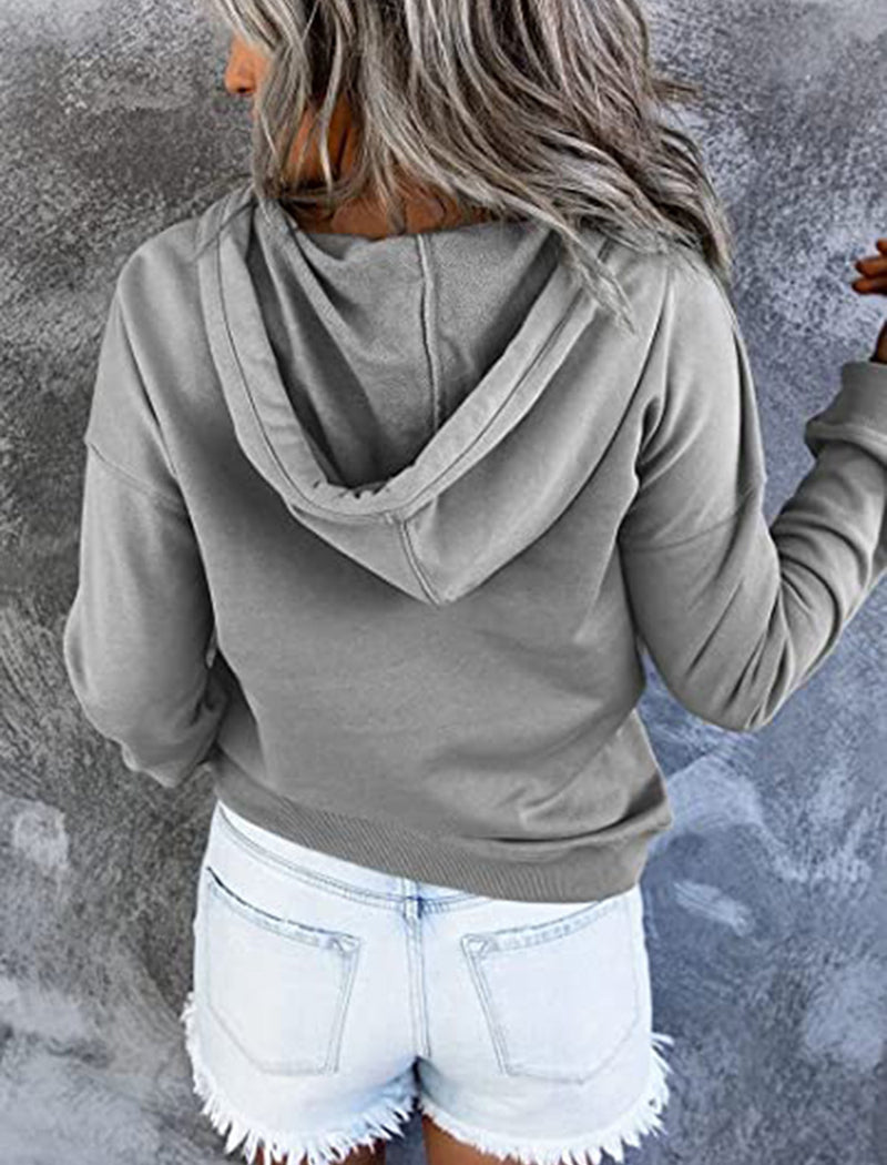 Solid Drawstring Hoodie