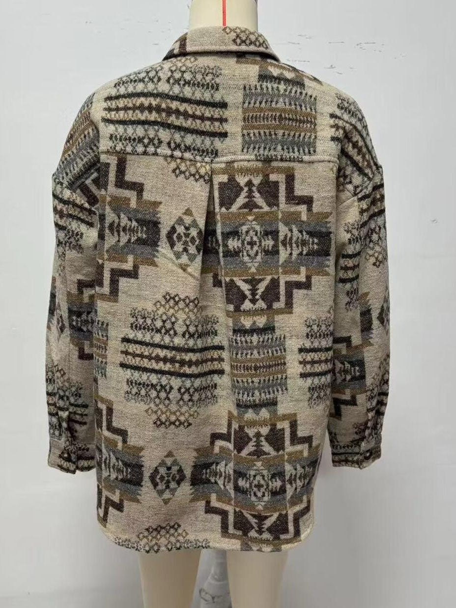 Geometric Print Shacket