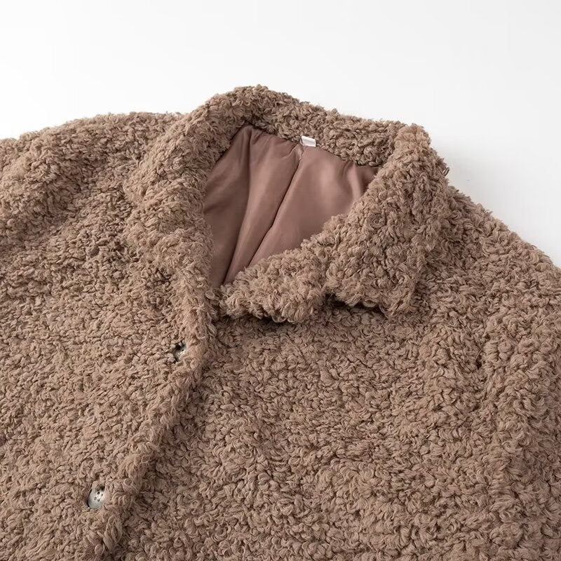 Oversized Faux Fur Jacket with Soft Texture