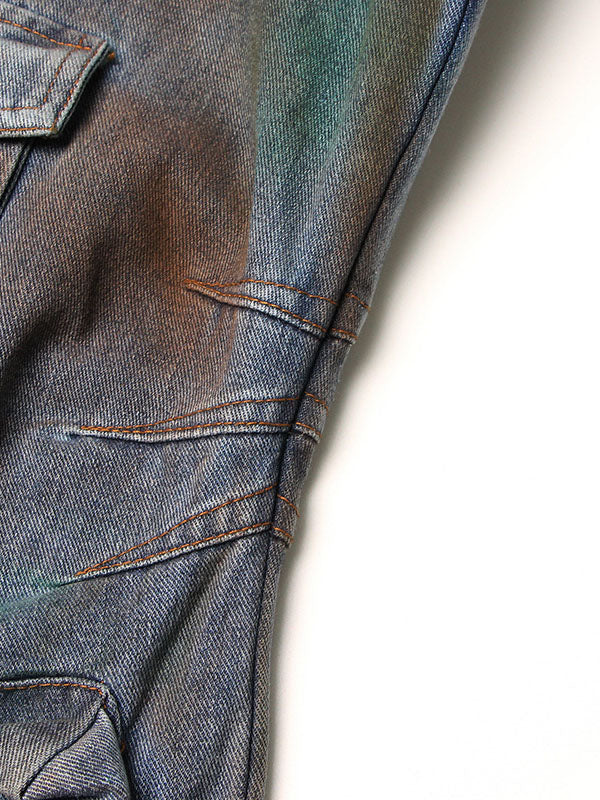 Strapless Distressed Utility Jumpsuit