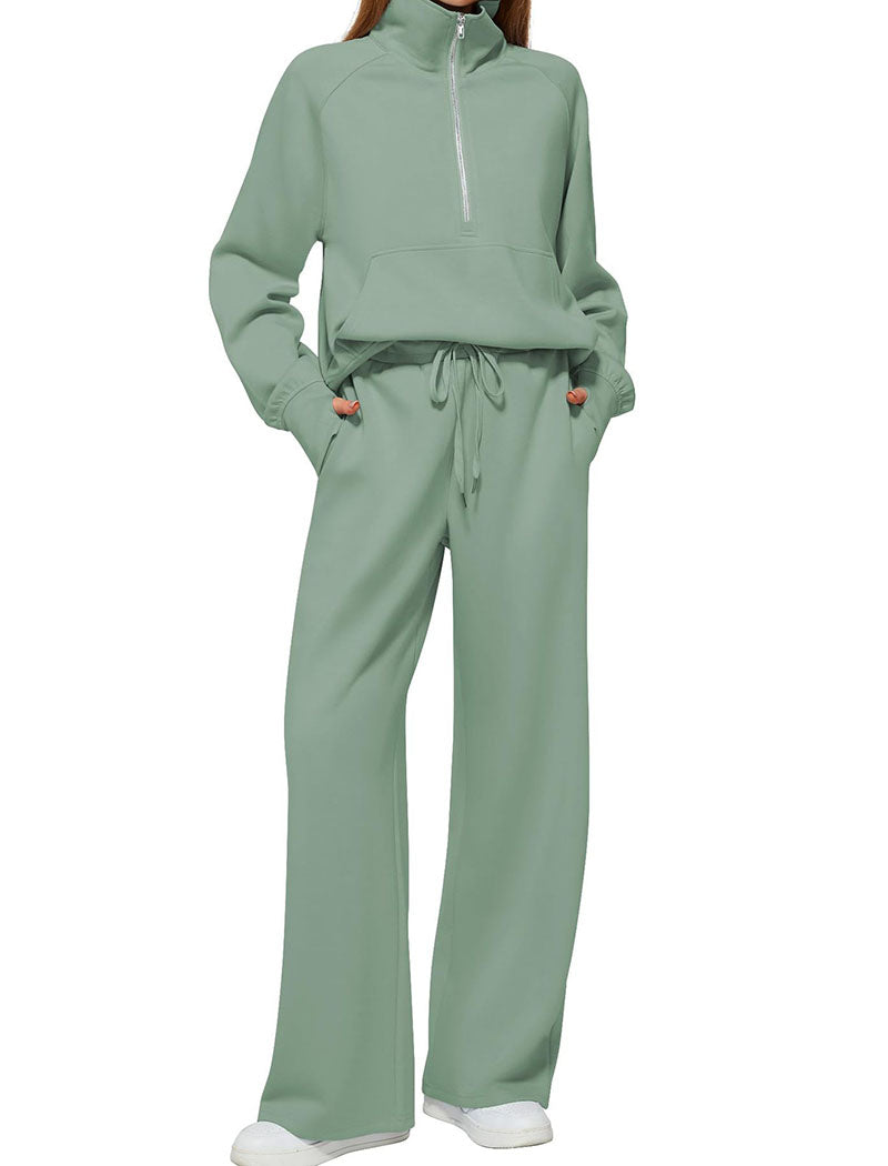 High Neck Zip-Up Lounge Set