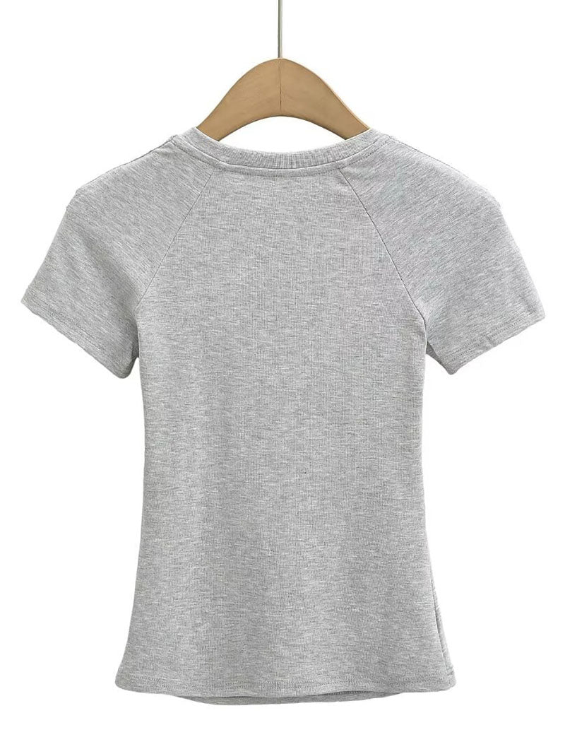 V-Neck Short-Sleeve Fitted Tee