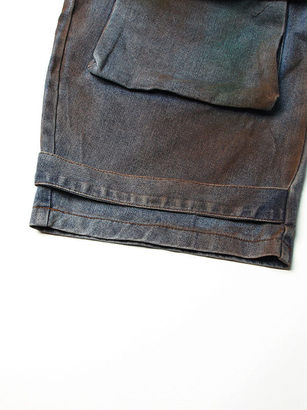 Strapless Distressed Utility Jumpsuit