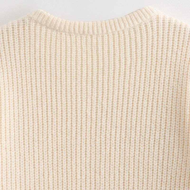 V-Neck Cherry Decor Knit Cardigan