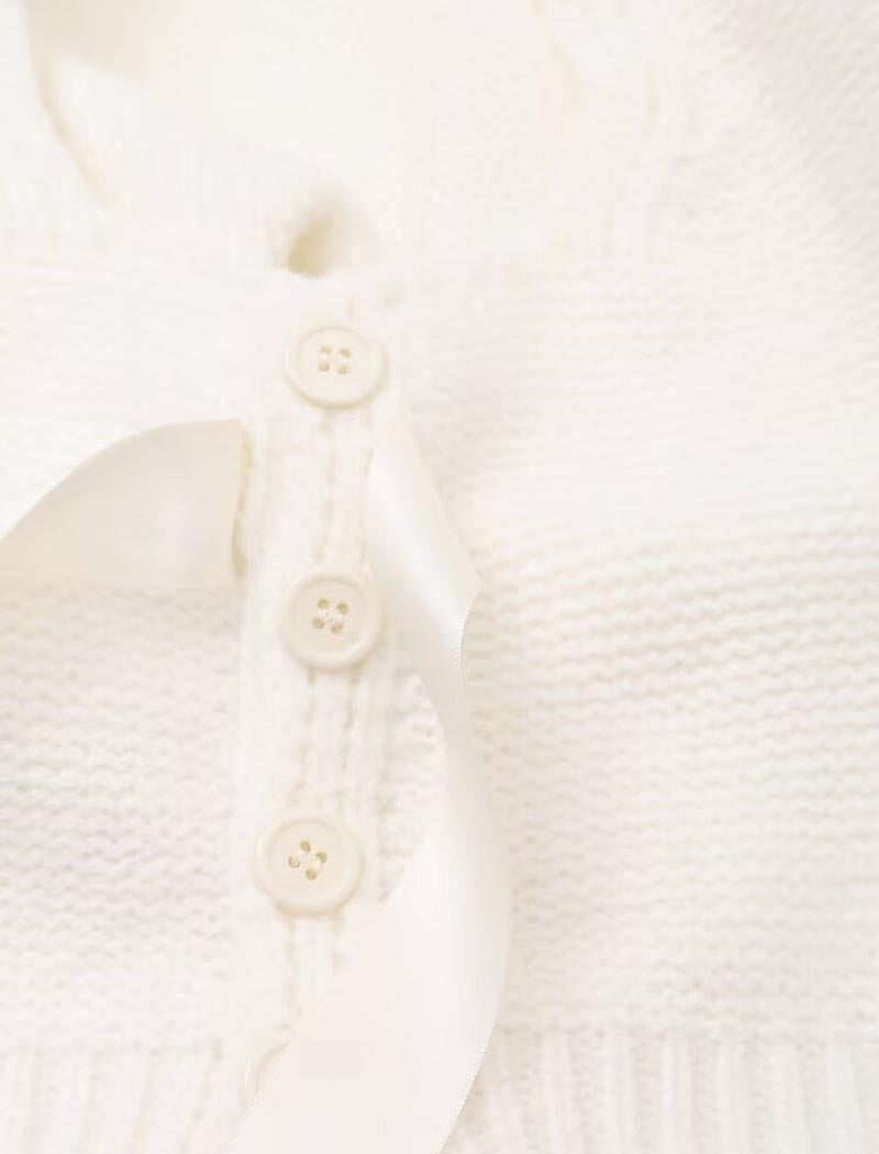 Knit Bows Sleeveless Vest