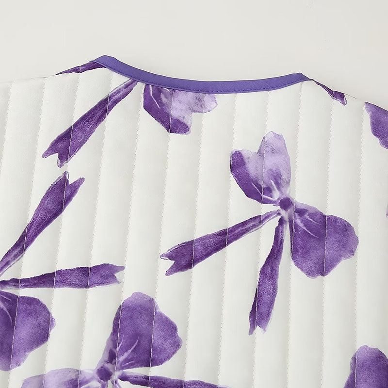 Bow Print Quilted Jacket