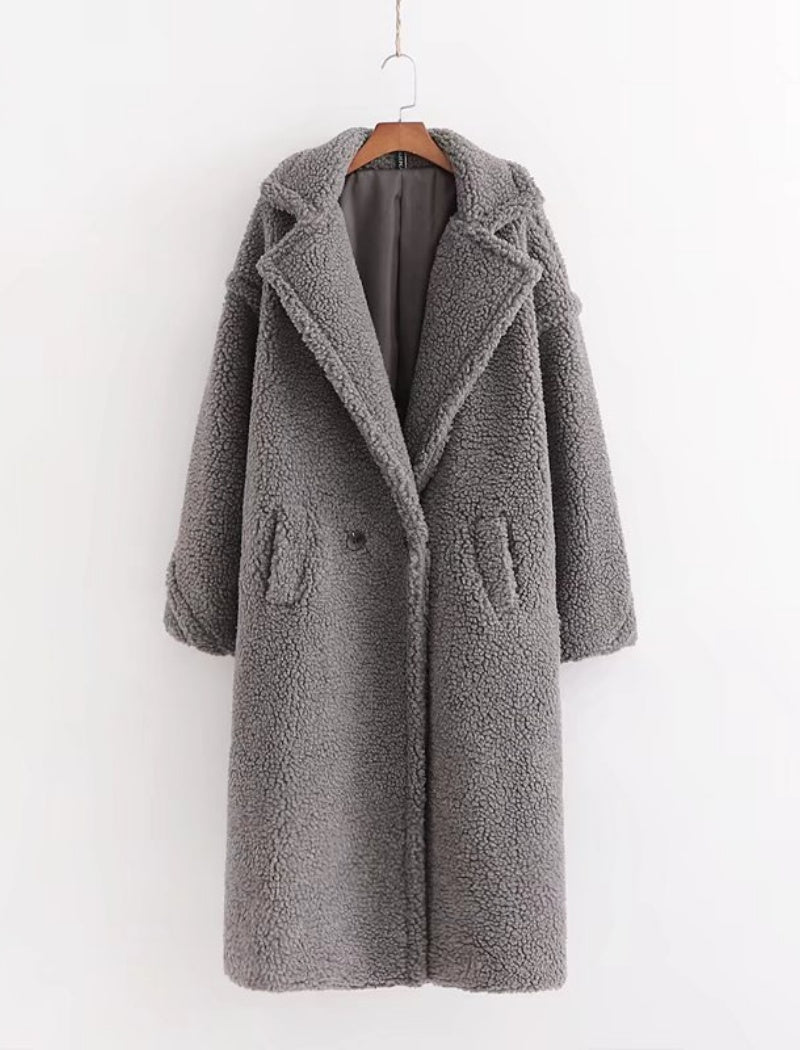 Teddy Coat with Notched Lapels