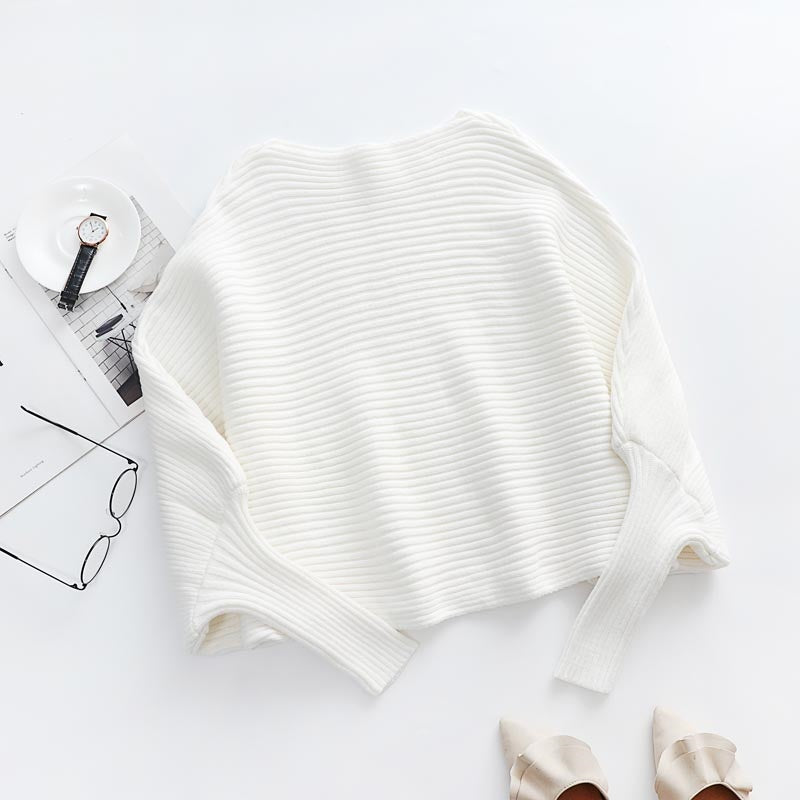 Solid Color Knit Sweater Loose Fit