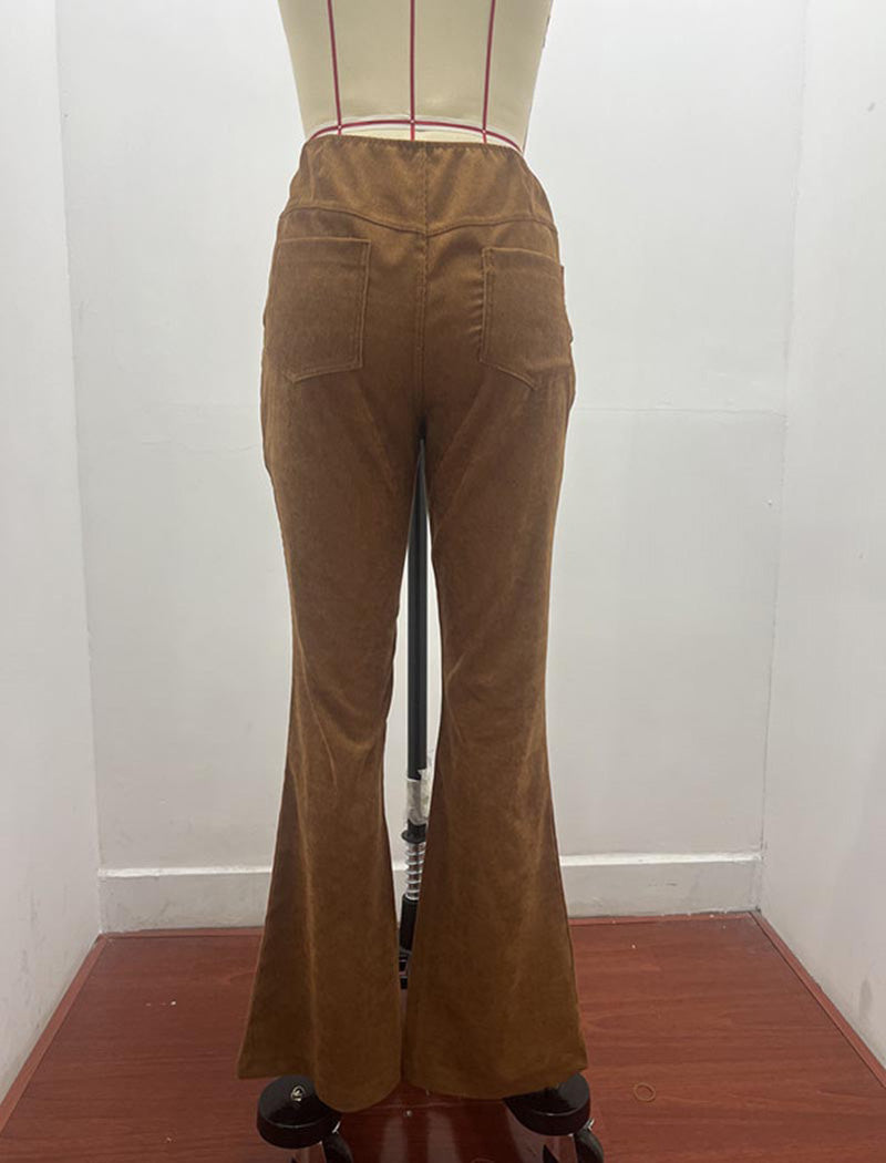 High-Rise Flare Corduroy Pants