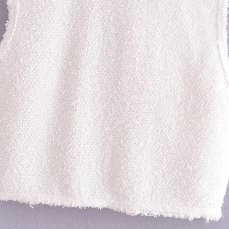 Fringe Chunky Knit Vest