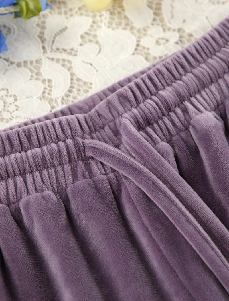 Velvety Lounge Set with Oversized Top