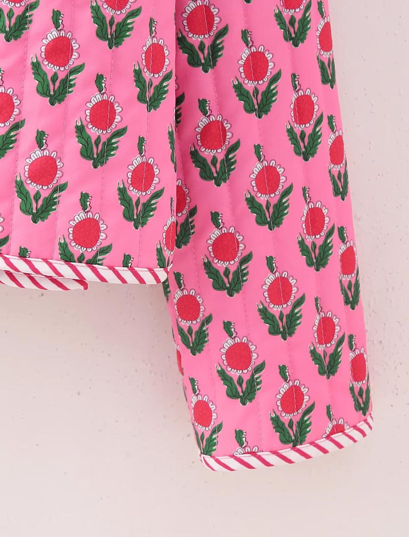 Floral Print V-Neck Jacket