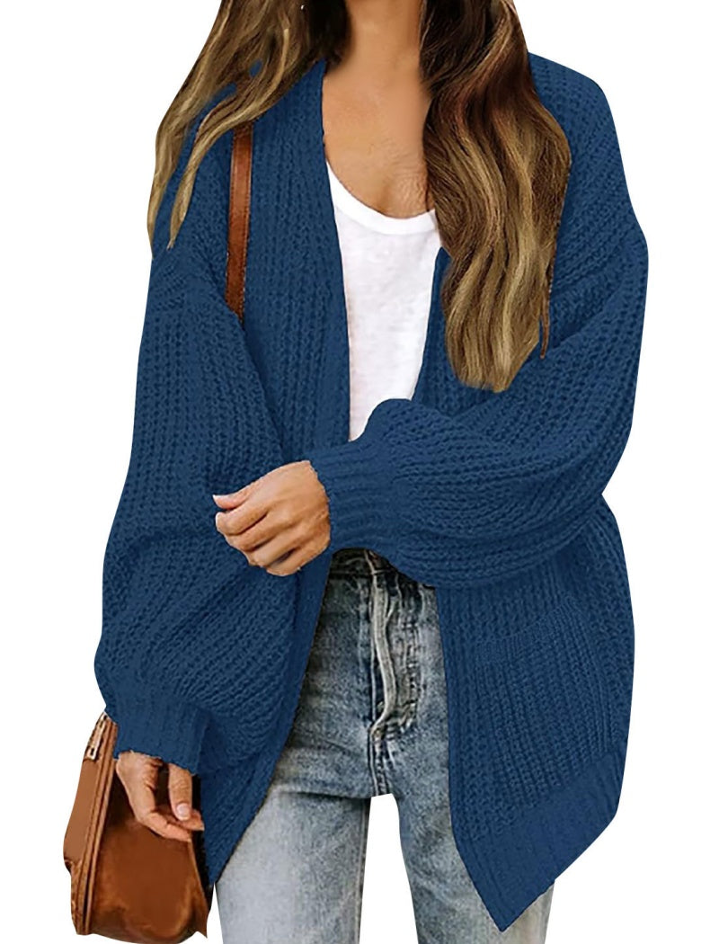 Lantern Sleeve Knit Cardigan