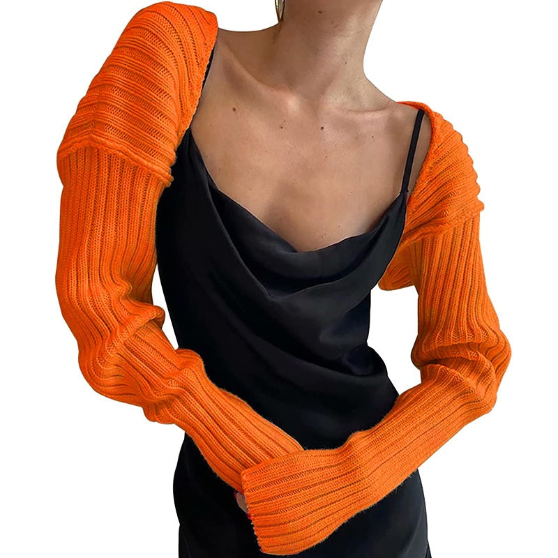 Ribbed Knit Arm Warmer Bolero