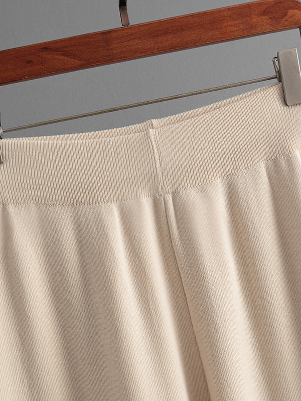 Striped Short-Sleeve Top & Wide-Leg Pants Set