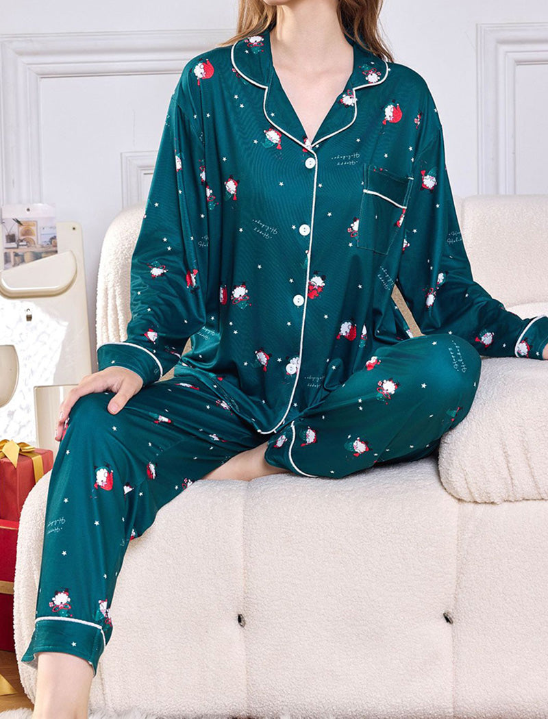 Festive Snowman Print Pajama Set