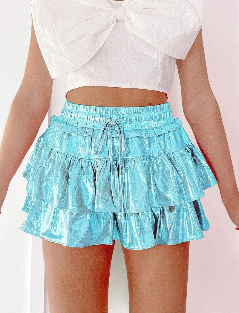 Layered Ruffle Skirt with Elastic Waistband