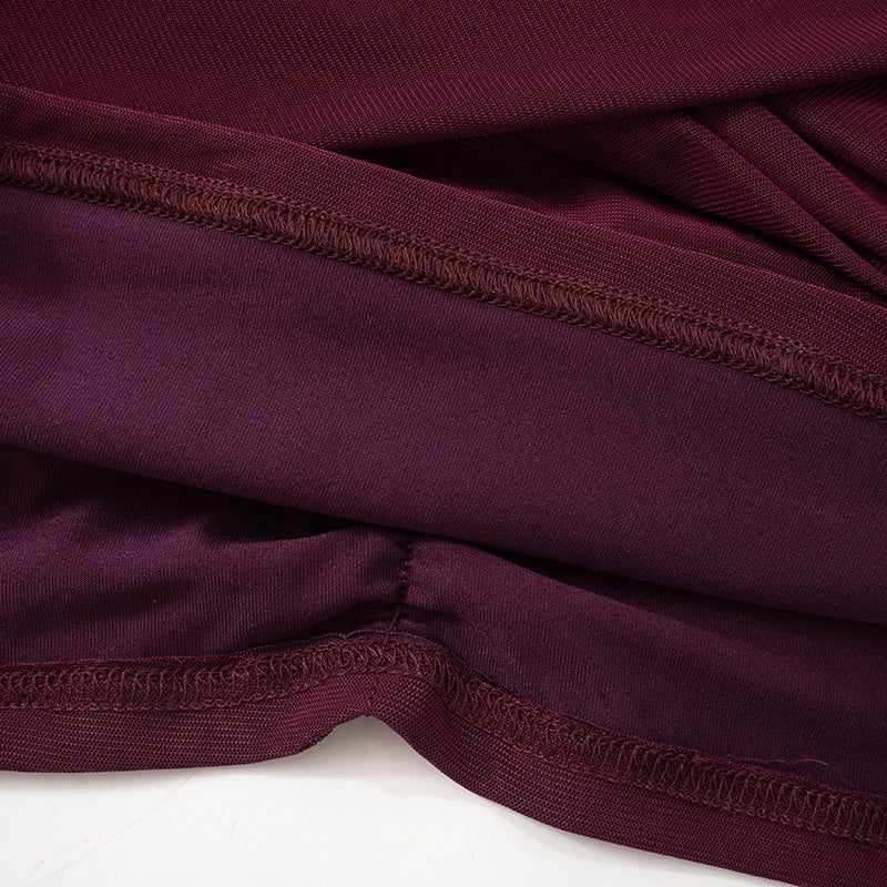 Draped Mesh Long Sleeve Top