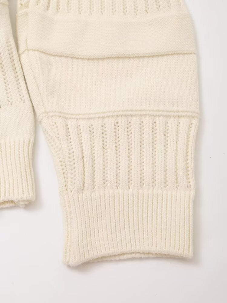 Floral Cropped Knit Cardigan