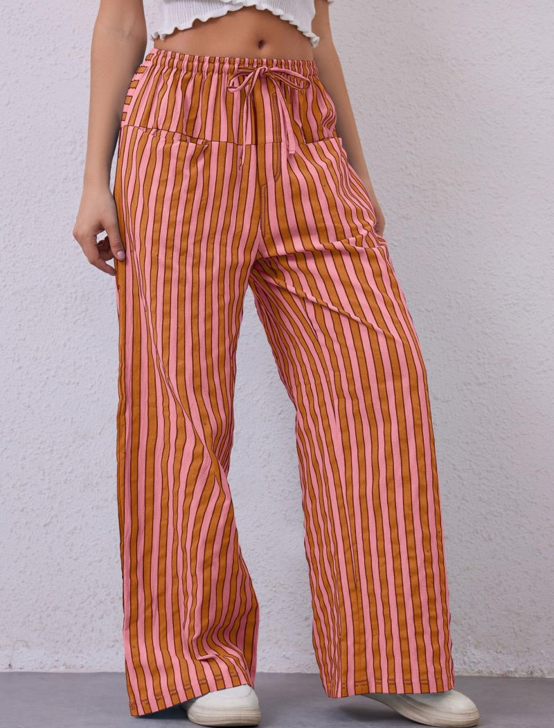 High-Waisted Striped Lounge Pants
