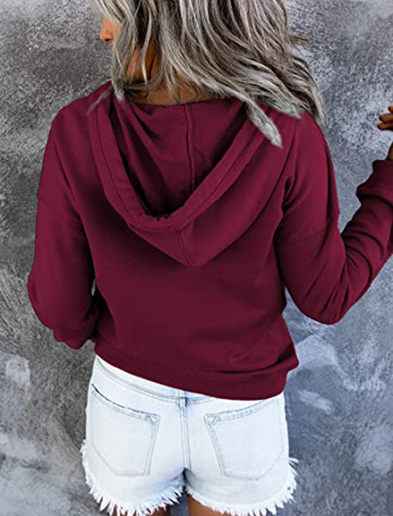 Solid Drawstring Hoodie