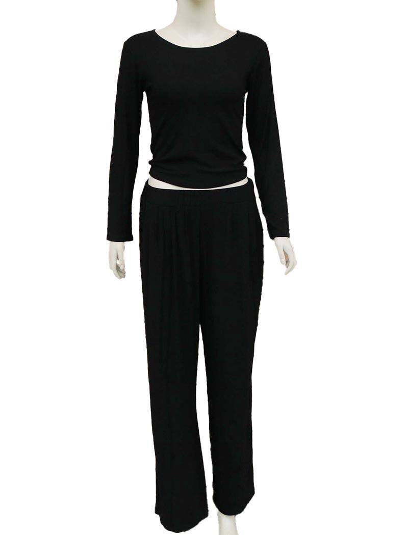 Ribbed Wide-Leg Lounge Set