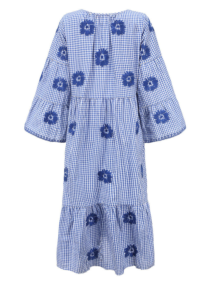 Floral Gingham Maxi Dress