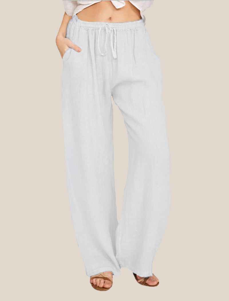 Drawstring Wide-Leg Pants
