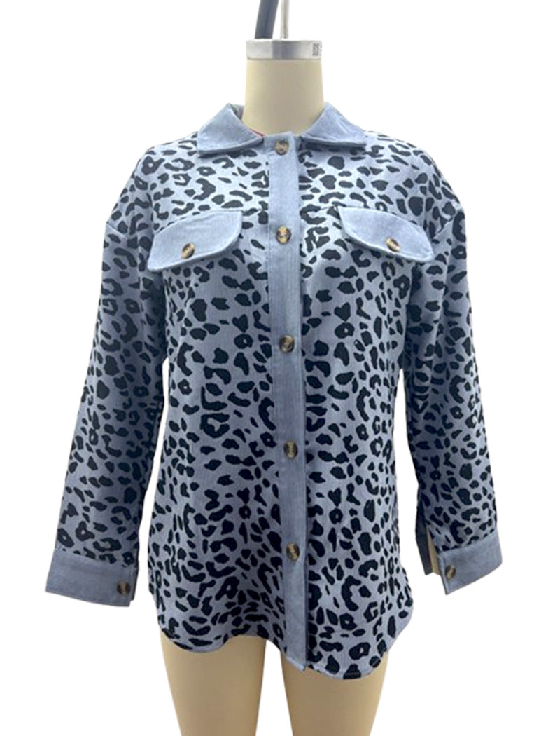 Button-Up Leopard Print Jacket