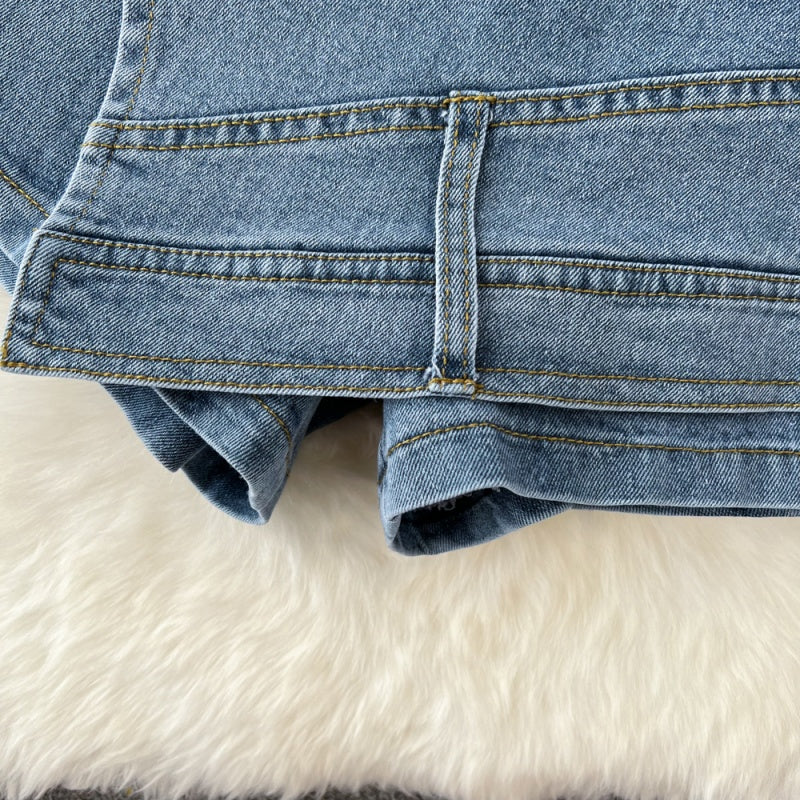 Cropped Denim Jacket and High-Rise Shorts Set