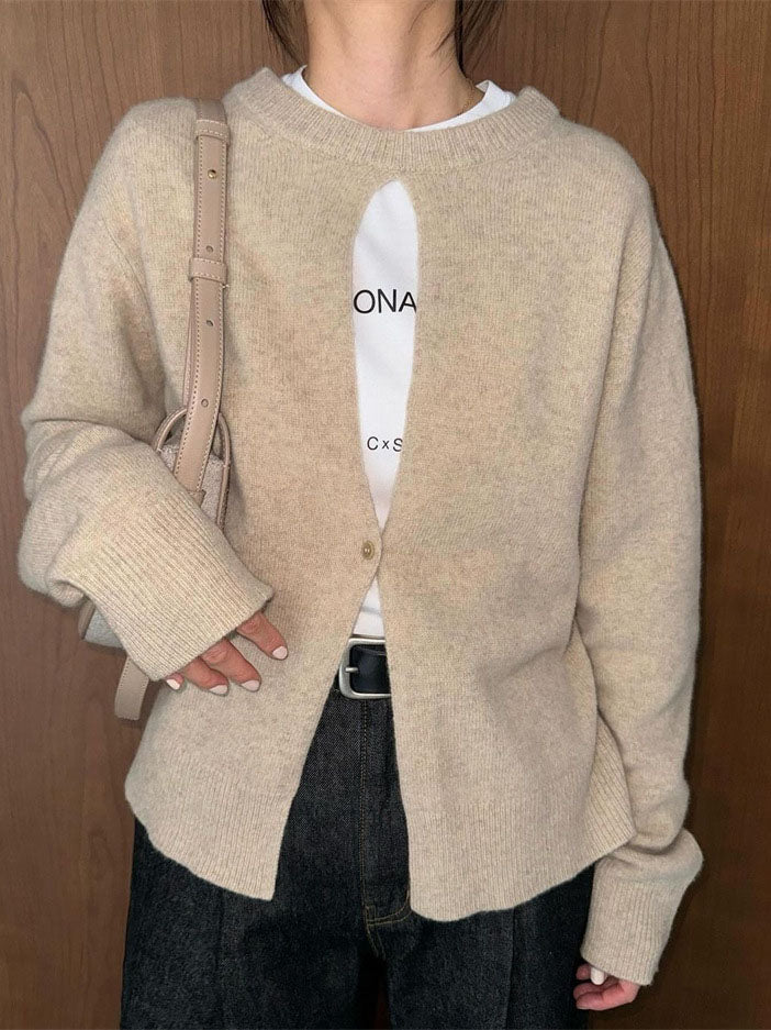 Cutout Cropped Cardigan