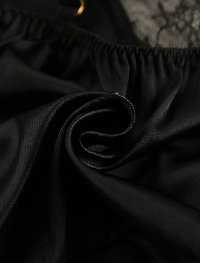Lace-Trim Satin Cami and Shorts Sleep Set