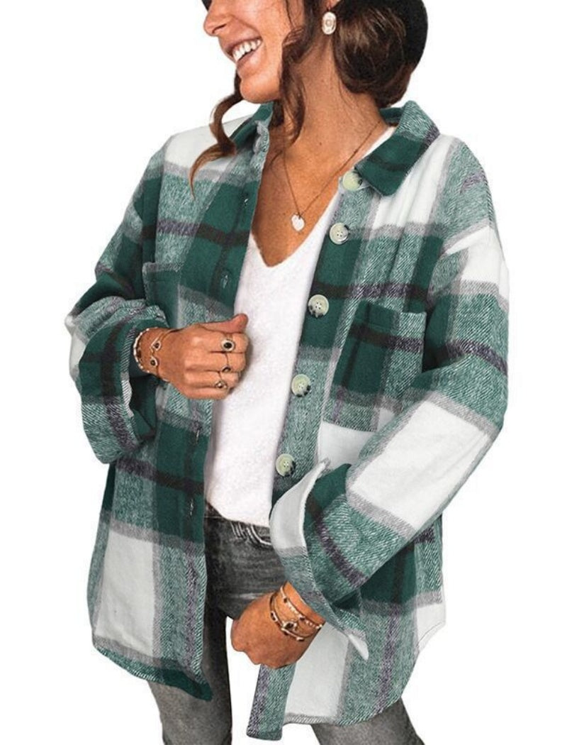 Plaid Button-Down Jacket