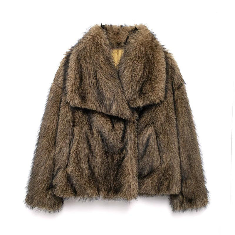 Cropped Faux Fur Jacket