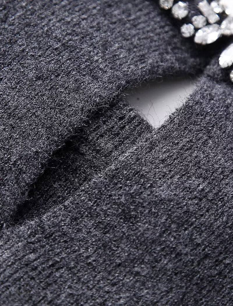 Knit Sweater with Diamond Collar