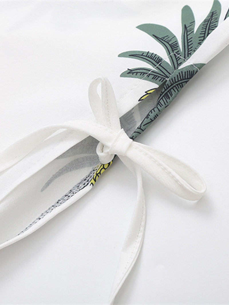 Palm Tree Print Vest and Pants Set