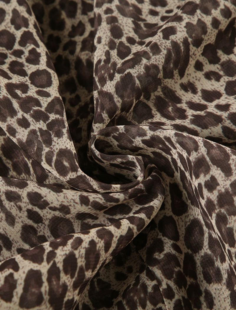 Ruffled Leopard Print Blouse