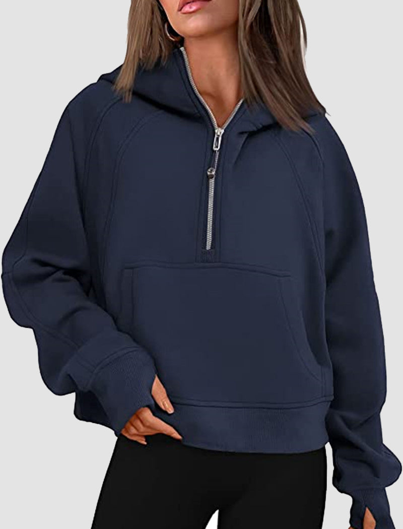Half-Zip Oversized Hoodie