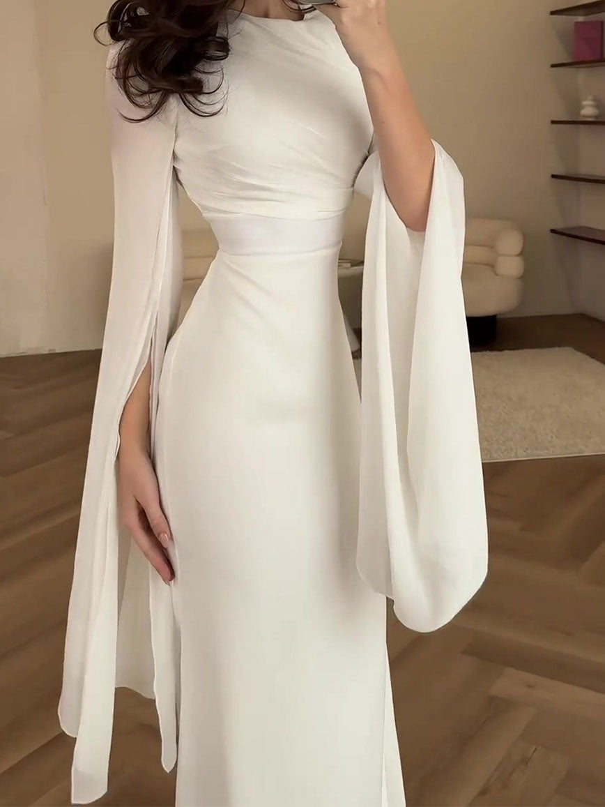 Draped Sleeves Bodycon Maxi Dress