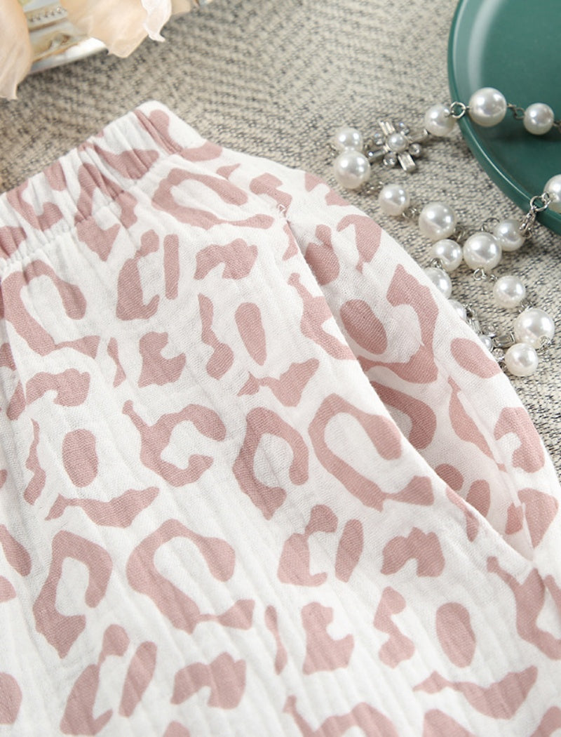 Leopard Print Tie-Front Lounge Set