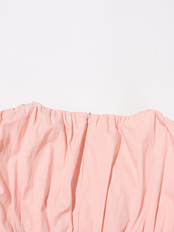 Puff Sleeve Tiered Midi Dress