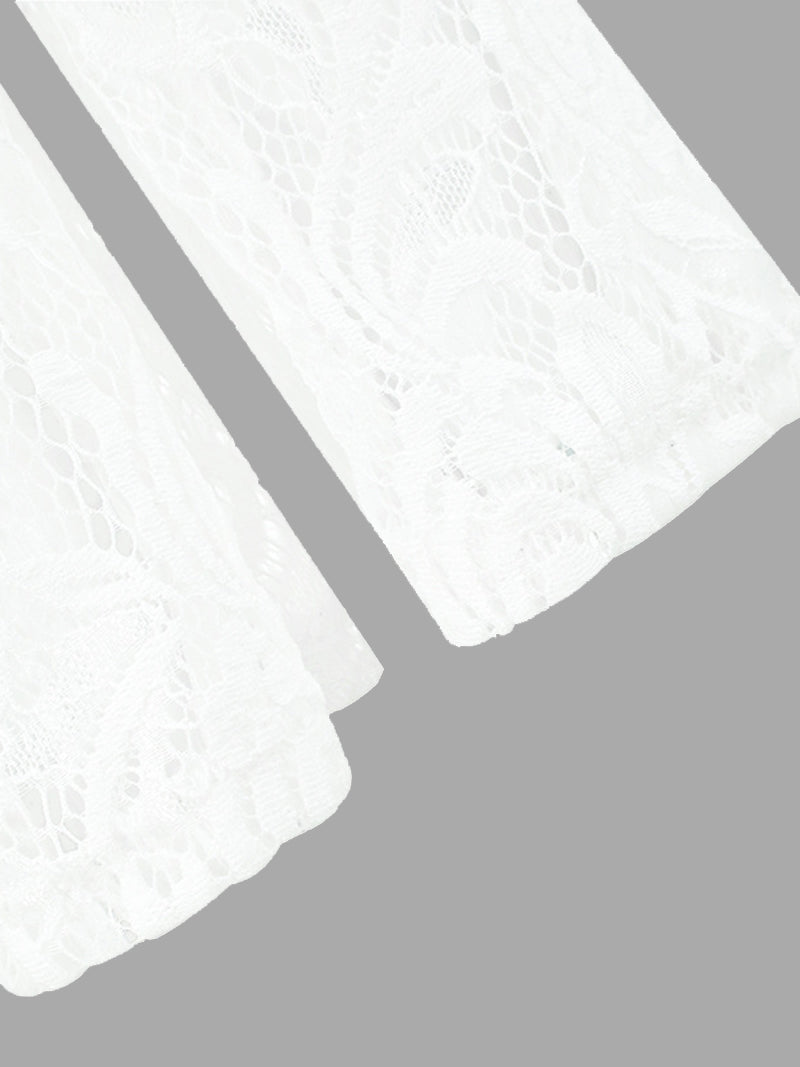 Lace High-Rise Flare Pants