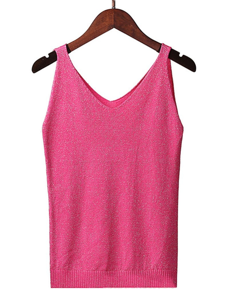 Glitter V-Neck Cami Top