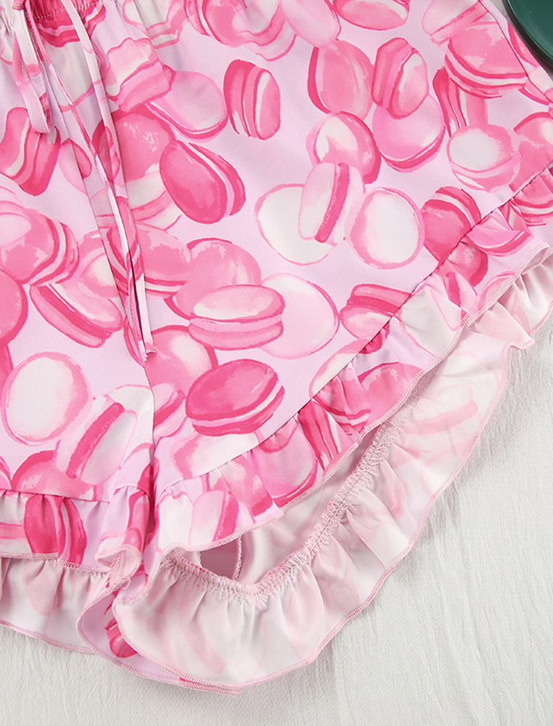 Ruffle-Trim Short Pajama Set